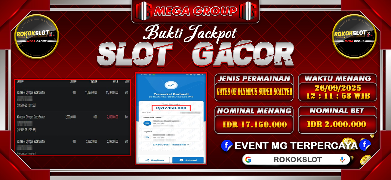 Bukti JP situs Rokokslot hari Jumat, 26 September 2025