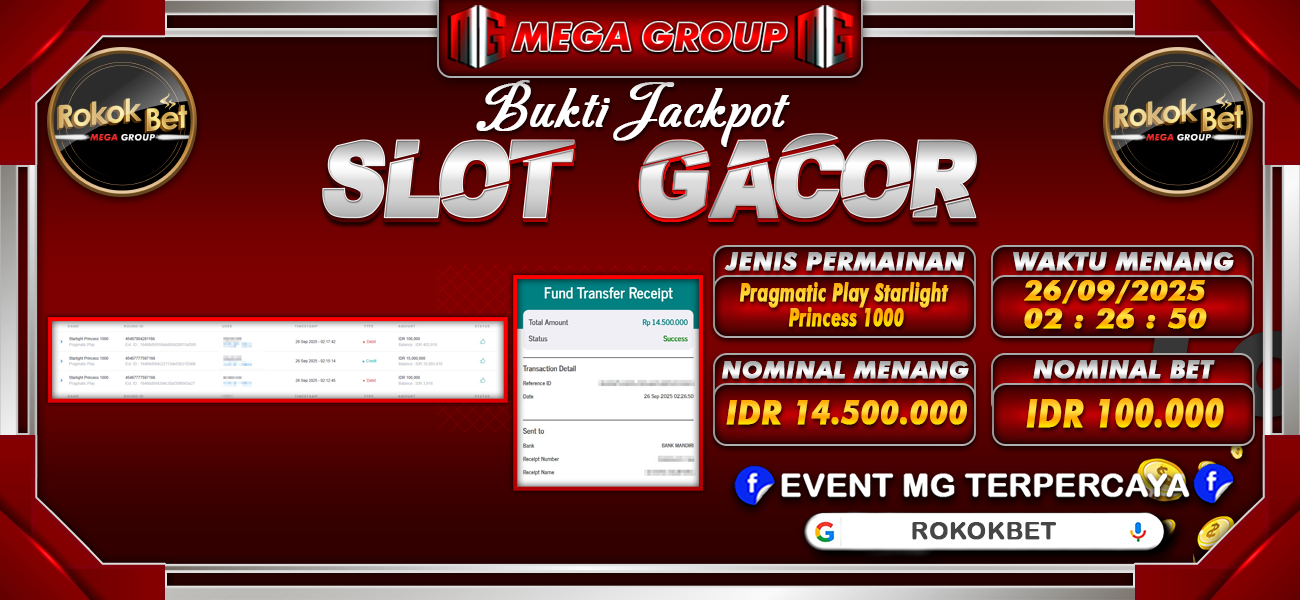 Bukti JP situs Rokokbet hari Jumat, 26 September 2025