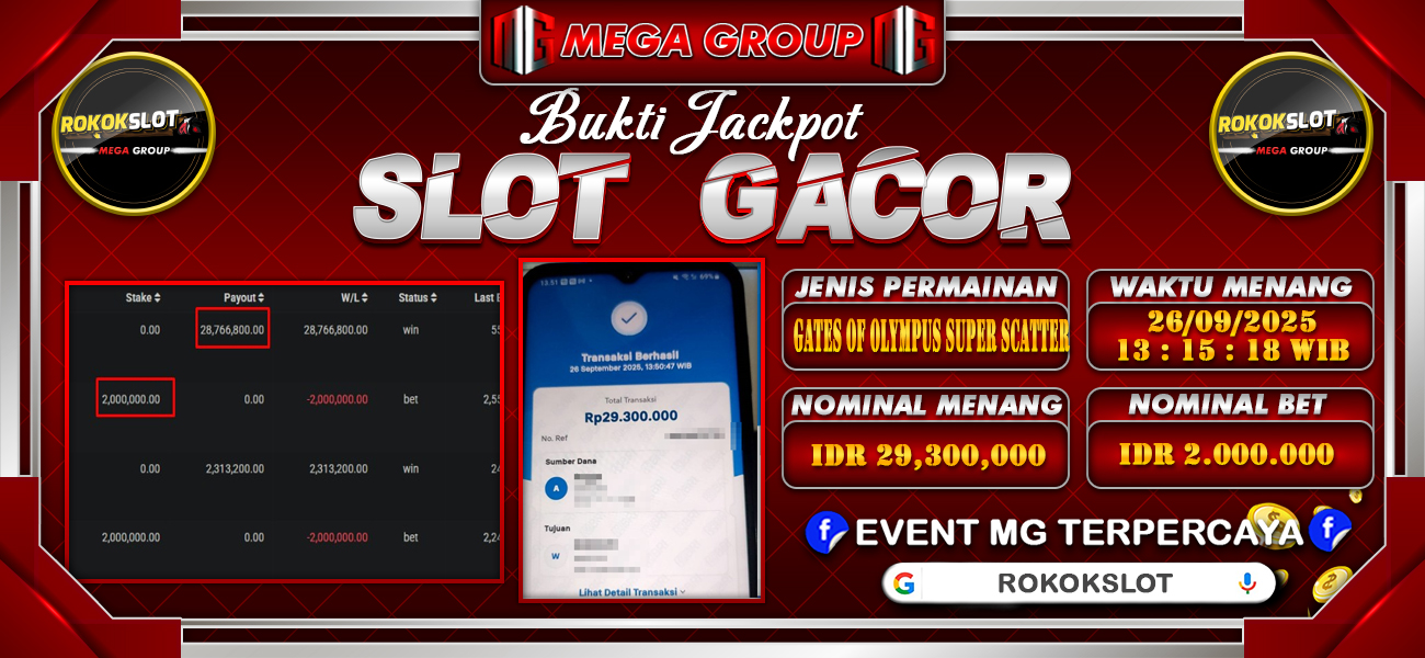 Bukti JP situs Rokokslot hari Jumat, 26 September 2025