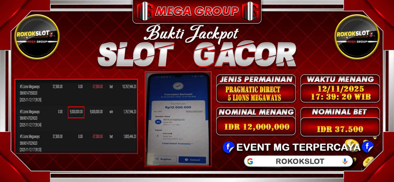 Bukti JP situs Rokokslot hari Rabu, 12 November 2025