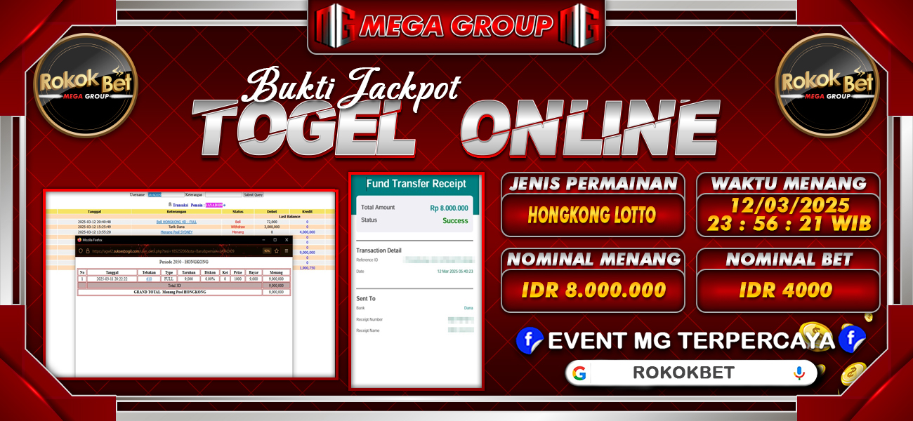 Bukti JP situs Rokokbet hari Jumat, 14 Maret 2025