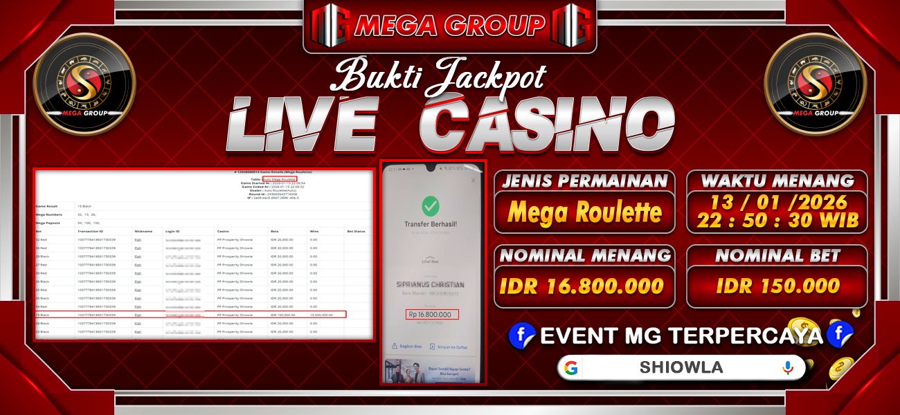 Bukti JP situs Shiowla hari Selasa, 13 Januari 2026